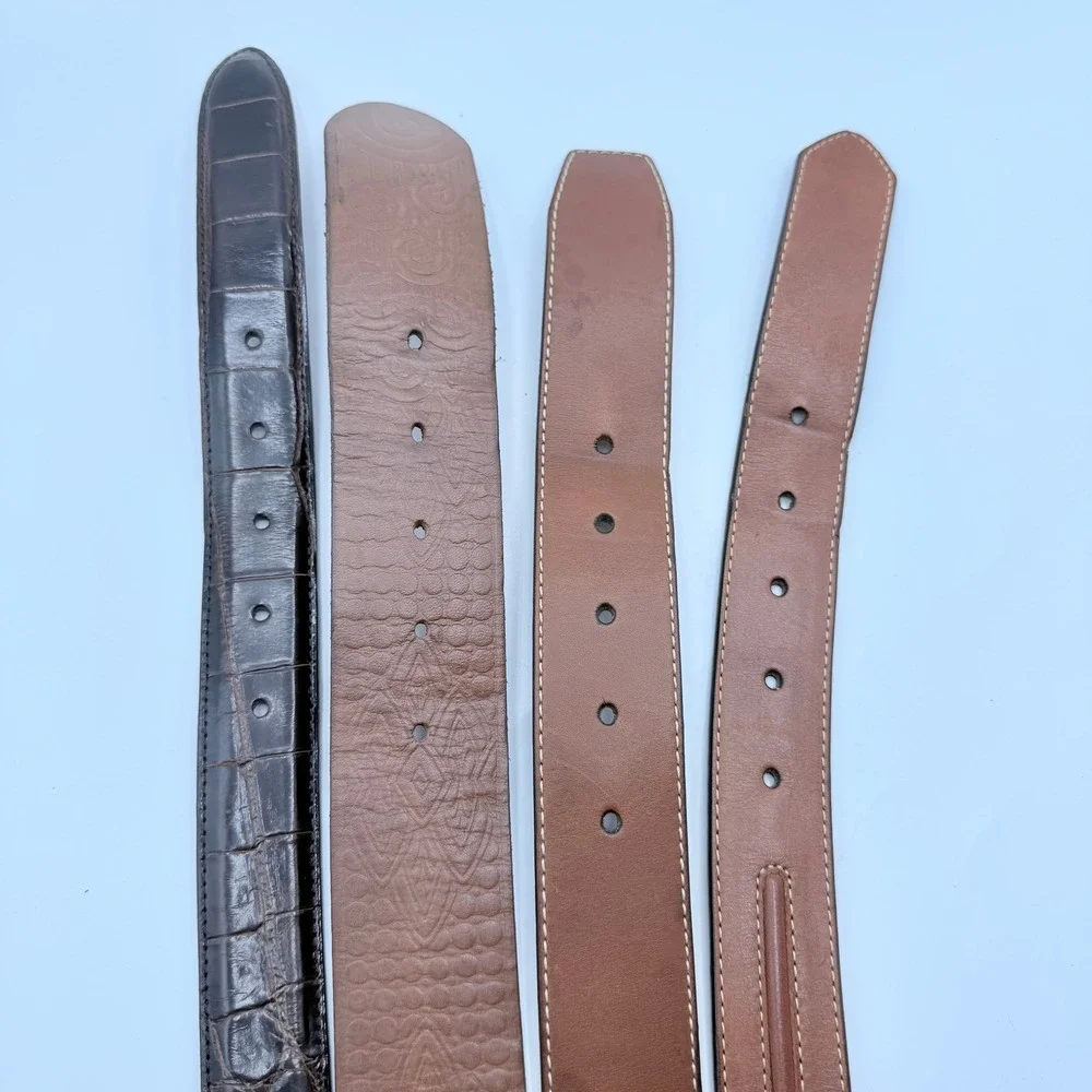 Mens Leather‎ Belt Bundle 4pc Cole Haan Tommy Bahama Alligator Embossed Size 38